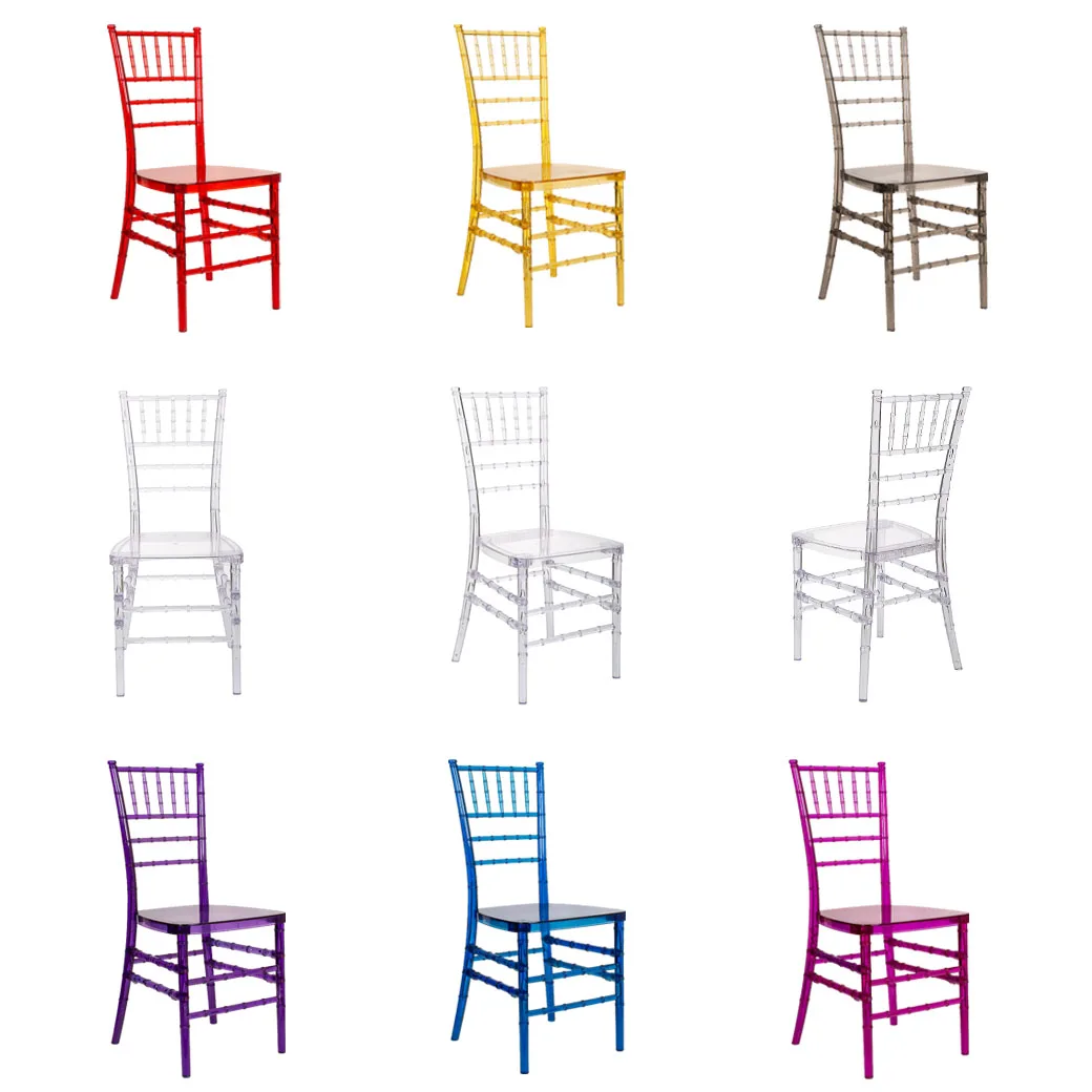 Wholesale transparent resin napoleon Chiavari Chairs wedding chair chavari party tiffany chivari chair clear acrylic hotel