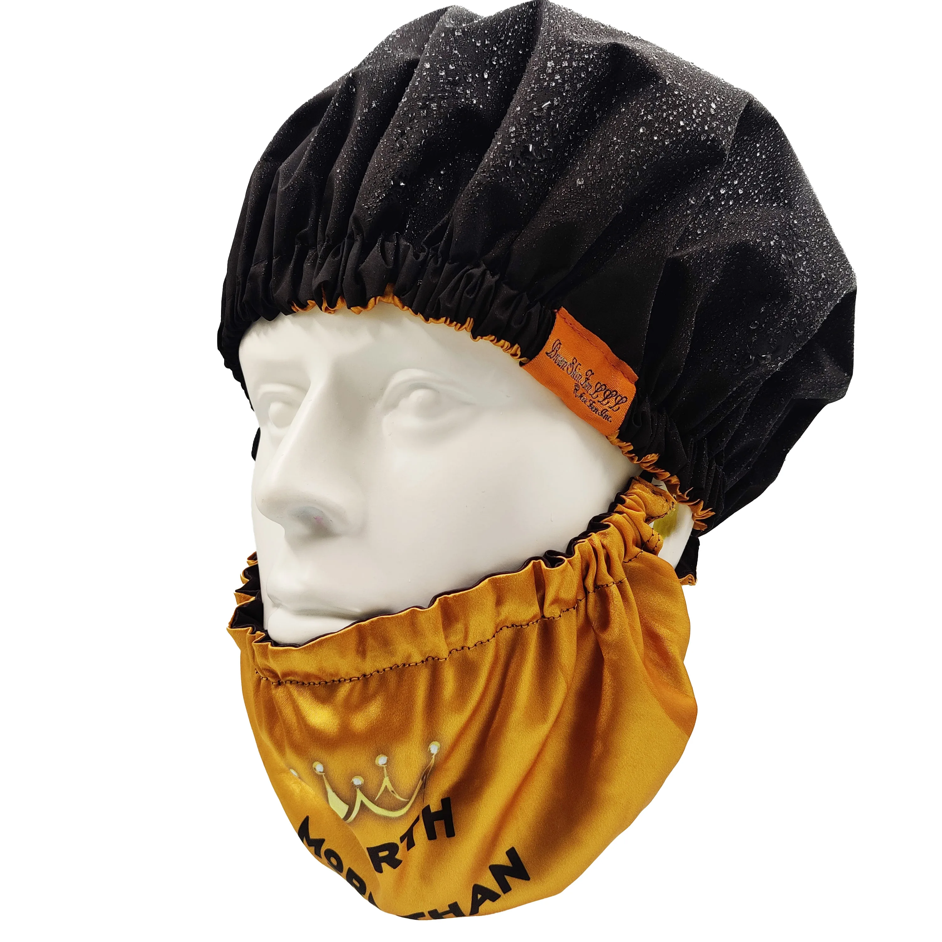 Мужская водонепроницаемая шапочка для душа с принтом на заказ, Регулируемая Шапочка для бороды