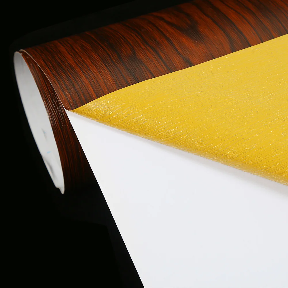 100Micron Floor Film  PVC Plain Wooden Decoration Film Self-Adhesive PVC Vinyl Roll for Floor Decoration