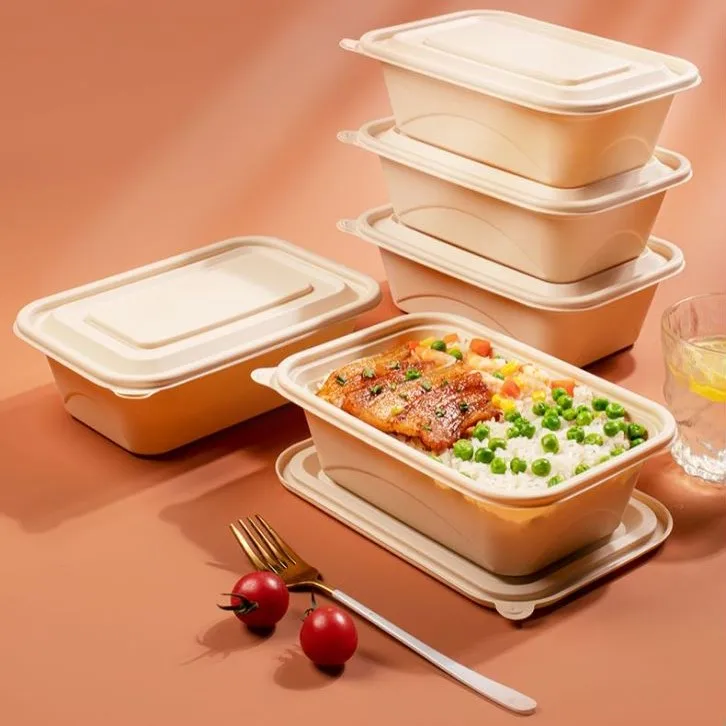 YIAN Cornstarch Food Container 100 Biodegradable Eco-friendly Meal Fresh Fruit Prep Kitchen Storage Box Home Organizer HZY-F-100