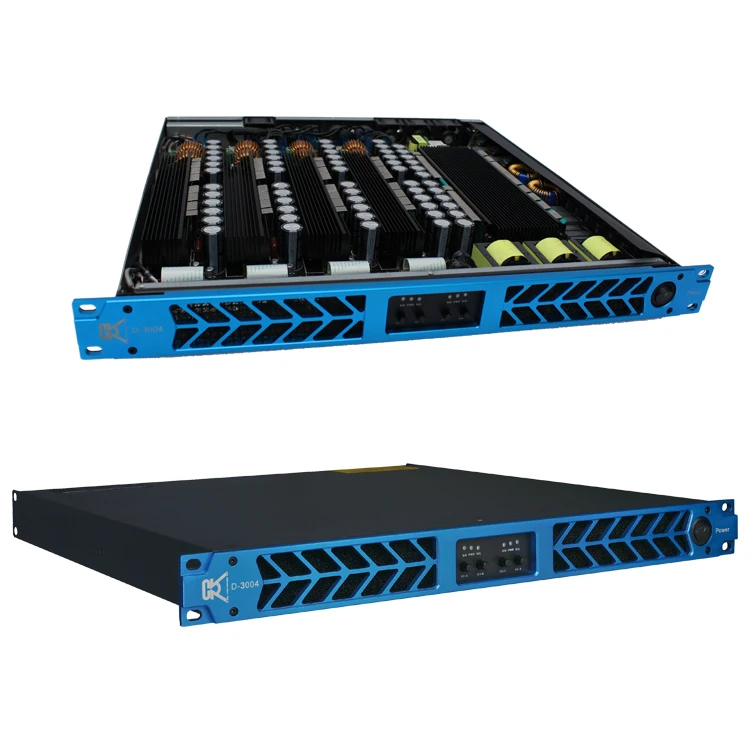 2023 New Design Big Power 4 Channels Class D 3000W Sound Equipment D-3004 Power Amplifiers