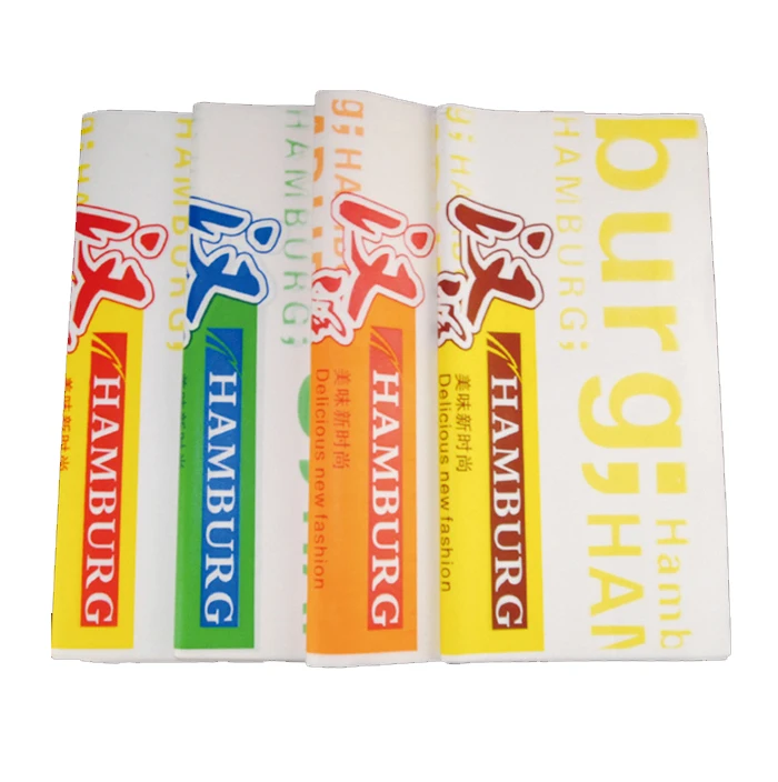 
Custom printed oilproof food wrap paper for burger, sandwich 