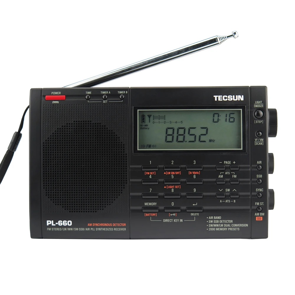 New TECSUN PL-660  Portable Dab Radio FM Stereo LW SW MW AIR PLL SSB World Band DSP Receiver Speaker