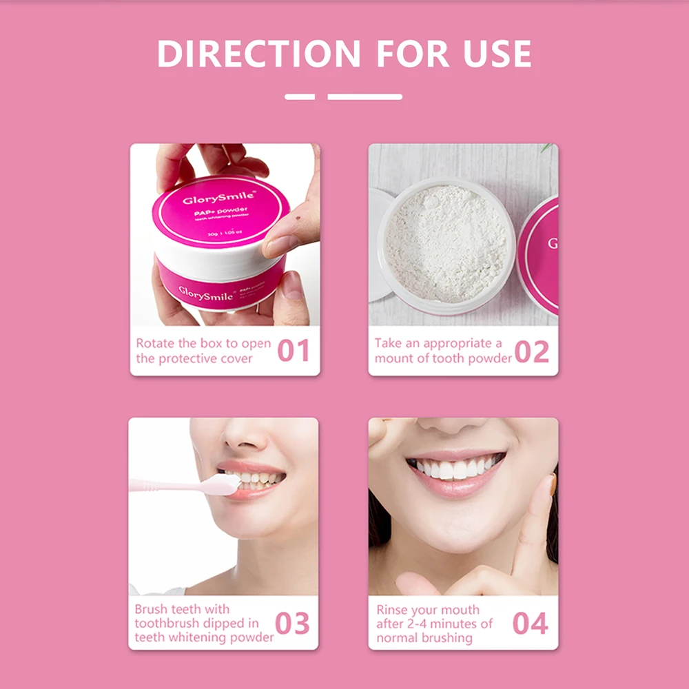 New Arrival 100% Nature Upgrade Formula Mint Flavor PAP+ White Teeth Whitening Powder Private Label