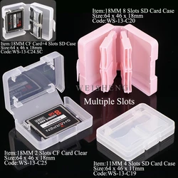 WS SD Card Holder Plastic SD MMC SDHC SDXC MicroSD PRO Duo Memory Card case Jewel Case Transparent SD Card Storage Case