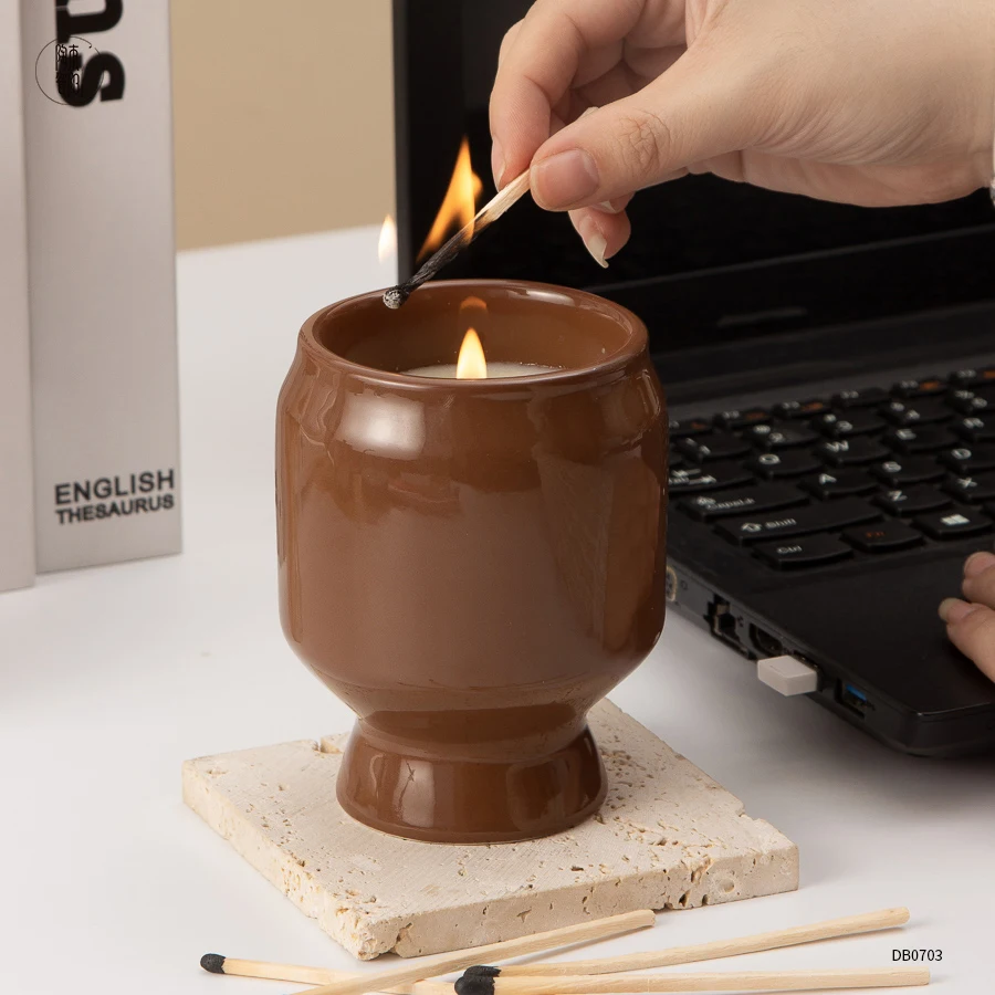 Nordoc retro vintage porcelain cnalde container ceramic unique candle jars wholesale
