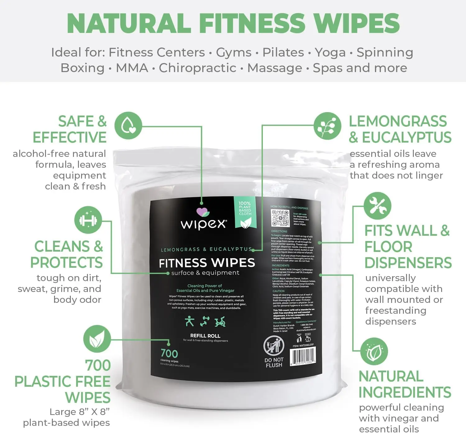 Lookon Big roll antibacterial Gym wipes