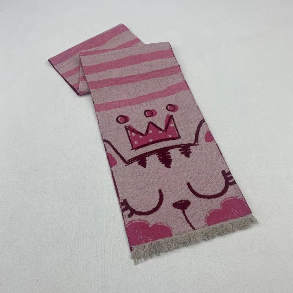 100% Silk Cute  Flannel Scarf  For Children