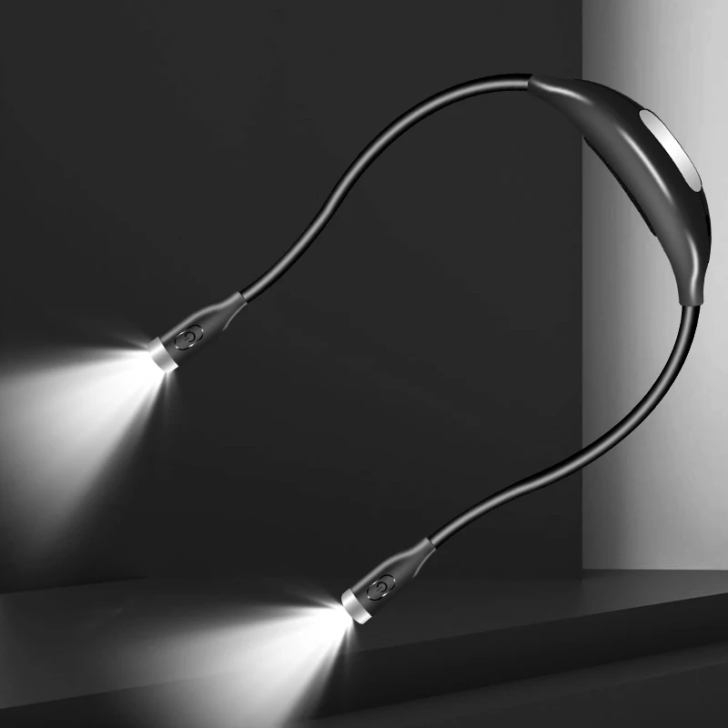 Rechargeable 4 Super Bright LED Book Light, 6 Level Control Reading Neck Hug Light Reading Lights for Books in Bed at Night