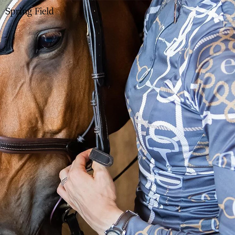 SF Horse Riding Competition Shirt Equestrian Long Sleeve Base Layer Racing Tops Unique Sublimation