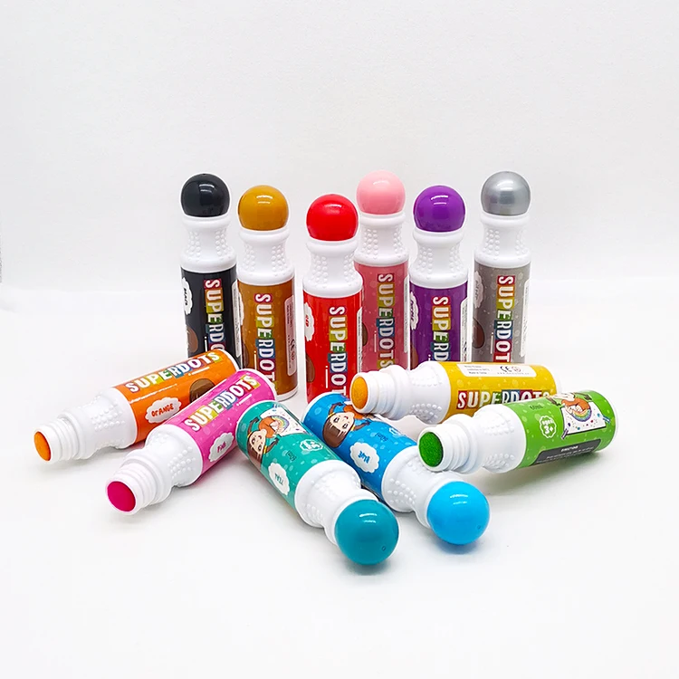 superdots washable markers set, DTY 12 colors sponge tip do a dot marker graffiti art sets for activity books drawing toys