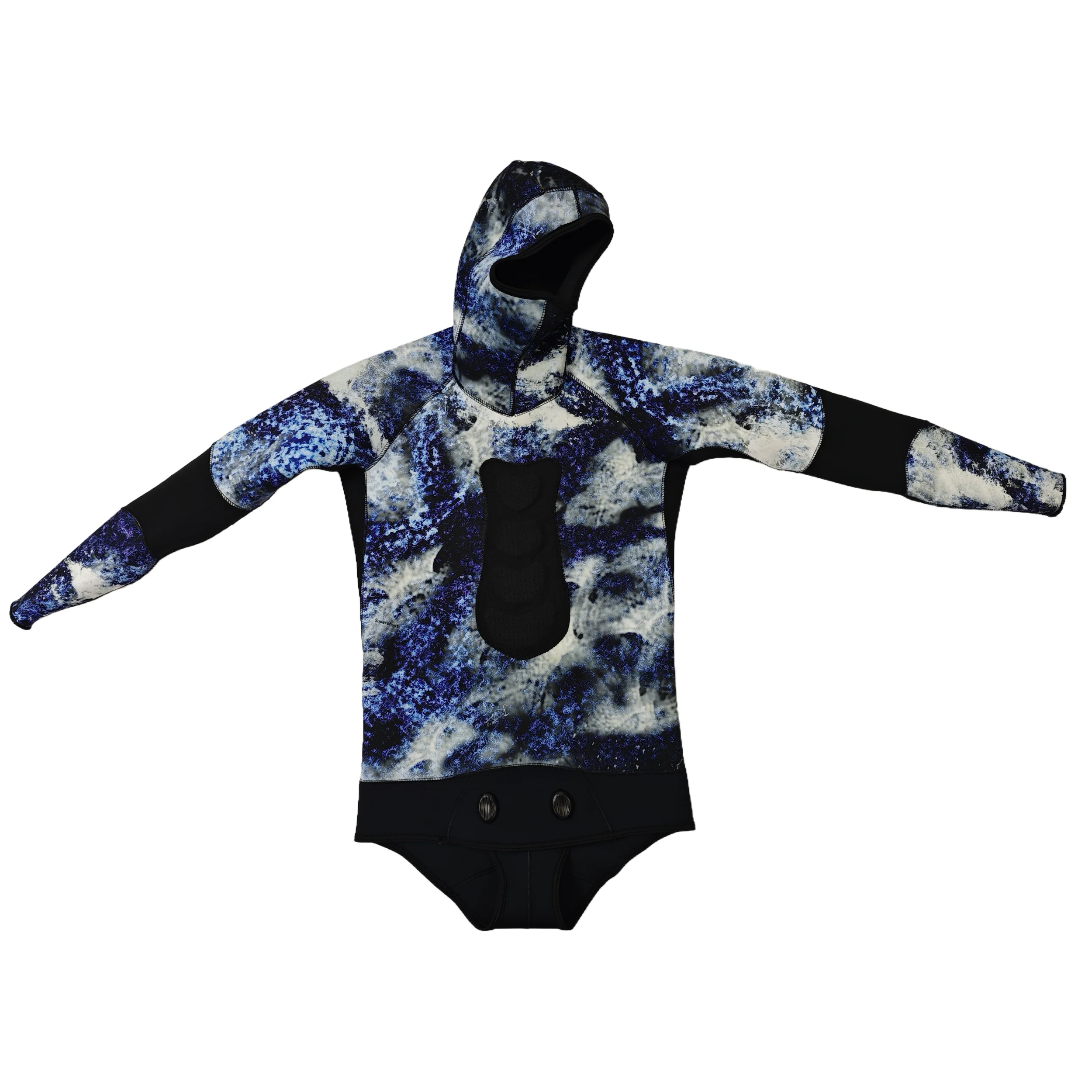 Yamamoto39 3mm blue camouflage neoprene 2 pieces waist trousers custom hooded surfing diving suit swimming spearfishing suit