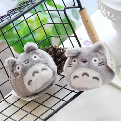 Totoro cartoon series figures pinch face palm sandbag plush doll student bag pendant gift to girls