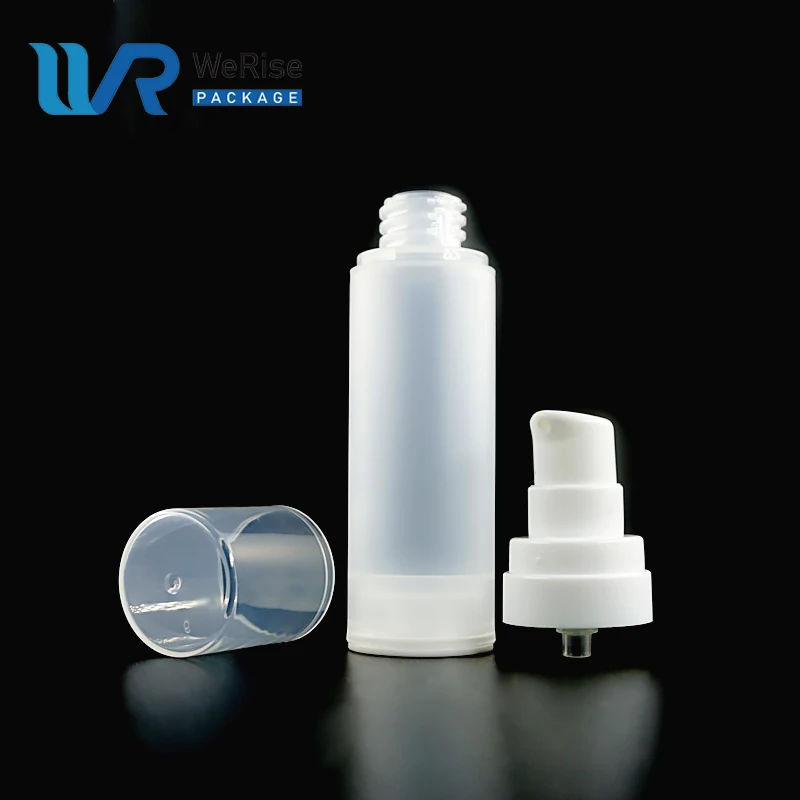 Yuyao factory pp plastic airless pump bottle 30ml 15ml airless cosmetic mist bottle