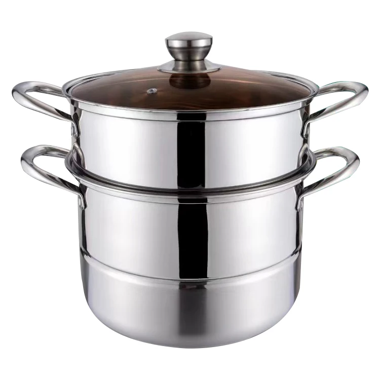 High Quality Stainless Steel Composite Bottom Food Steamer Large Capacity Kitchen Cookware Pot