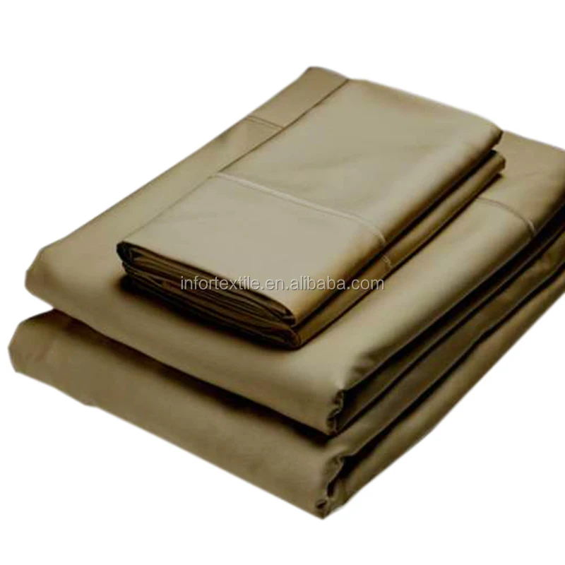 200TC Plain Dyed 100% Cotton 4 Pcs Bed Sheet Set Online for Hotels Linen China