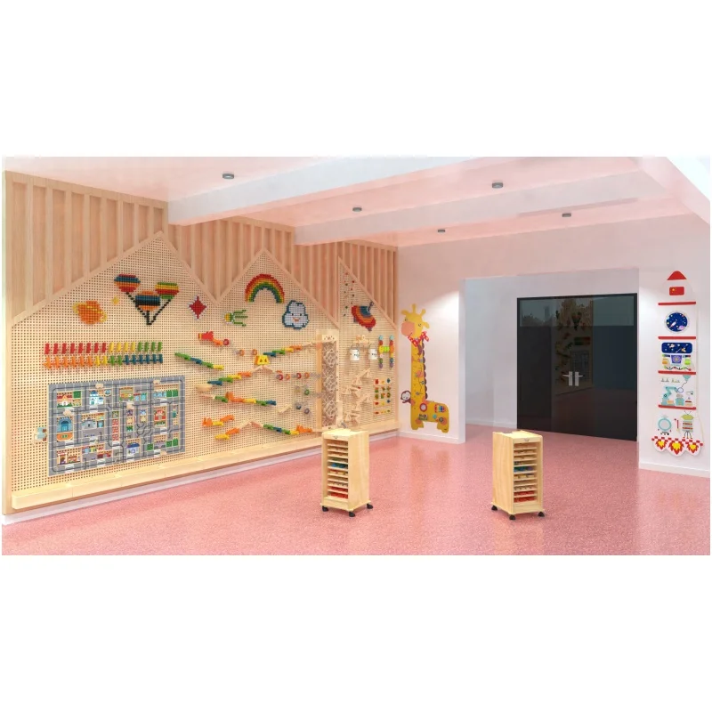 High Quality Montessori Wooden Cognitive Educational Early Childhood Education Interactive Wall Game forIndoor Playground