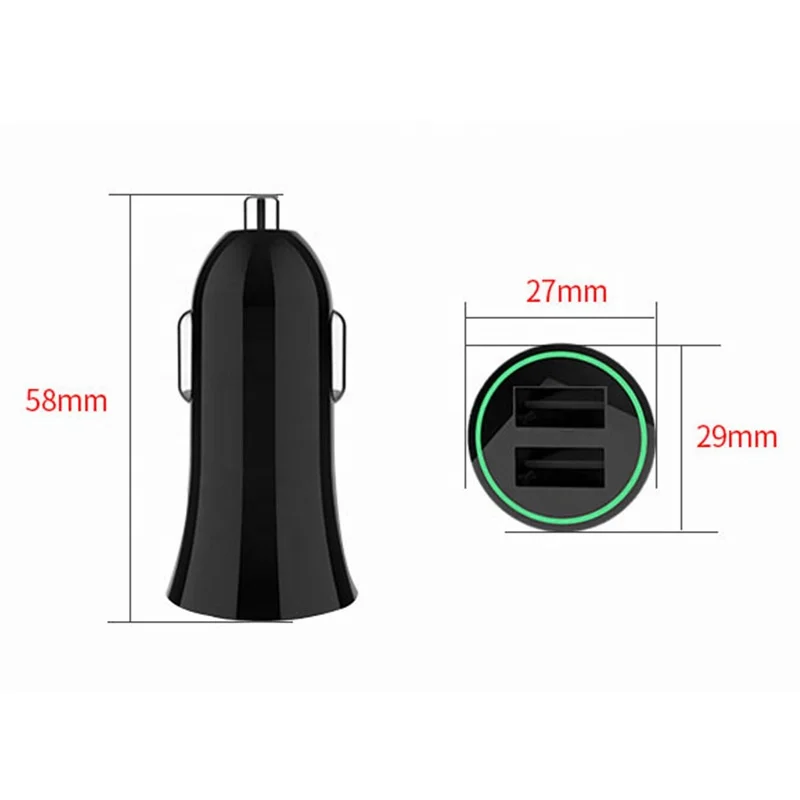 Cheap Dual USB Cigarette Lighter Car Charger 2 Port Lcd Fast Car Charger Micro USB Car Phone Charger Adapter
