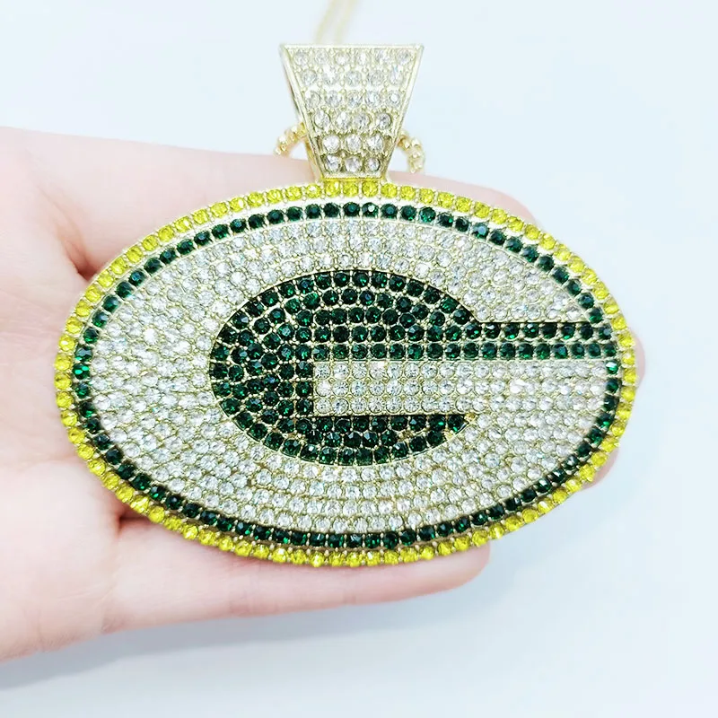 Curb Cuban Mens Necklace Chain Gold Black Silver Color Green Bay Packers glad Necklaces for Men Fashion Jewelry