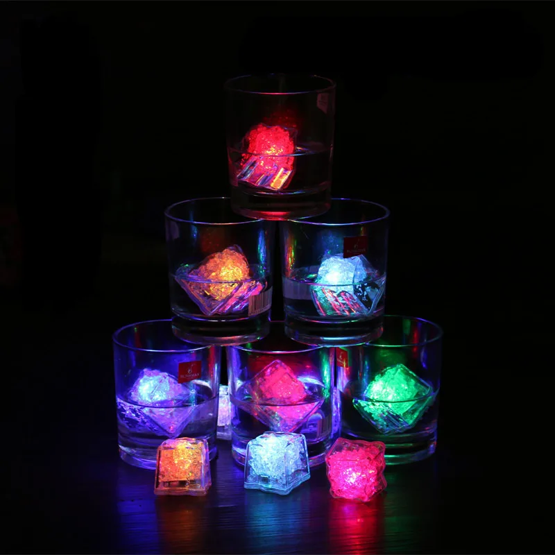 Luminous ice cubes LED fluorescent blocks Colorful sparkling ice cubes