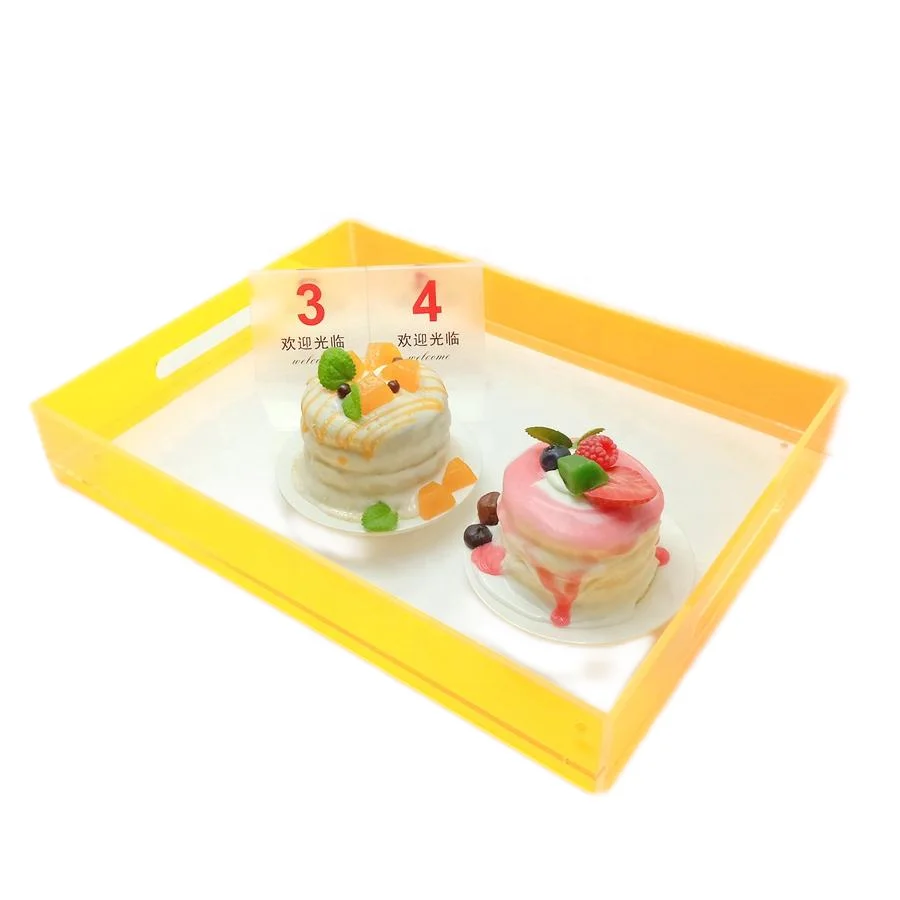 Wholesale Custom Multi-color Square Acrylic Food Serving Tray Acrylic Tray for Home Hotel