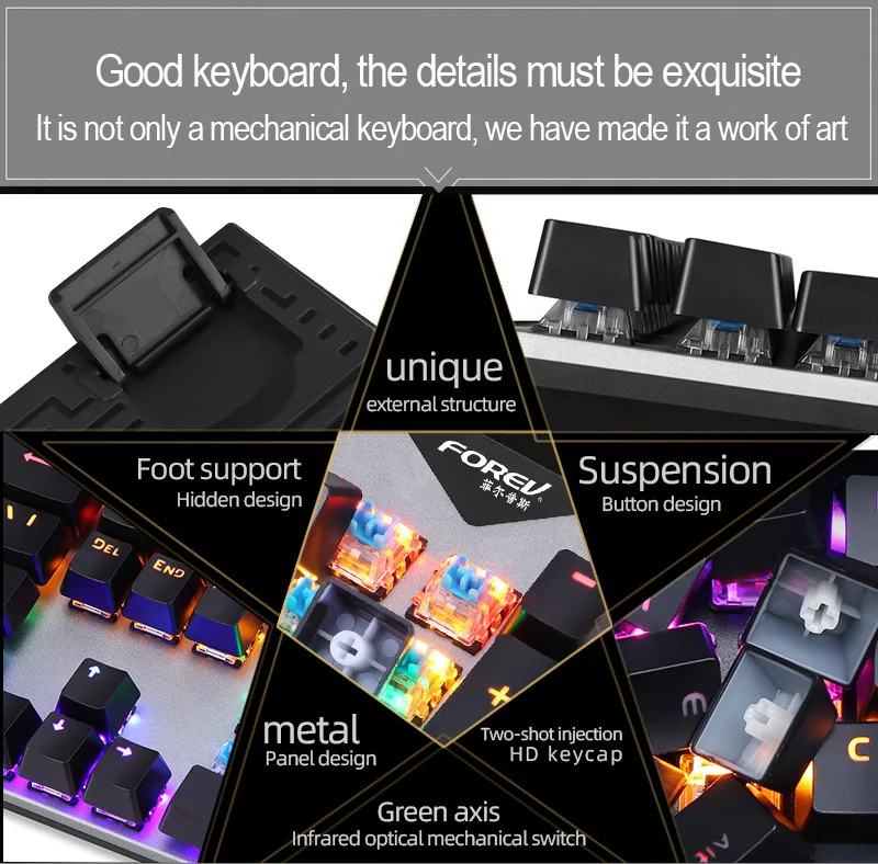 High Quality Popular Our Own Manufacturer In Stock Wired Game Keyboard Black Gaming Keyboard