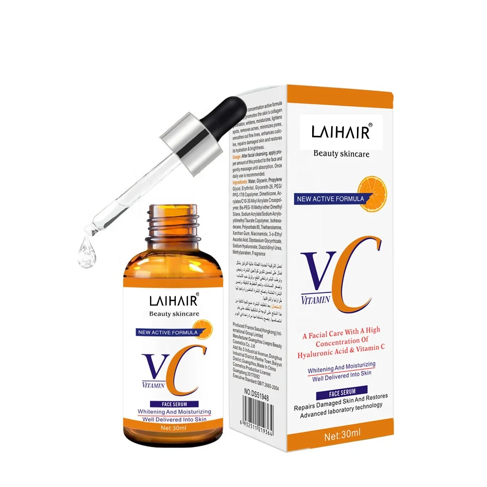30ml Pure Organic 20% Vitamin C Face Skin Care Brightening Lightening Whitening vitamin c serum for face with hyaluronic