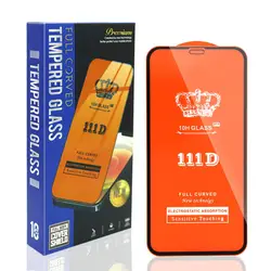 2022 Hot Sell 111D Full Coverage Flue Glue Shock Resistant Bubble Free Tempered Glass Screen Protector For Iphone 14 13 12 11
