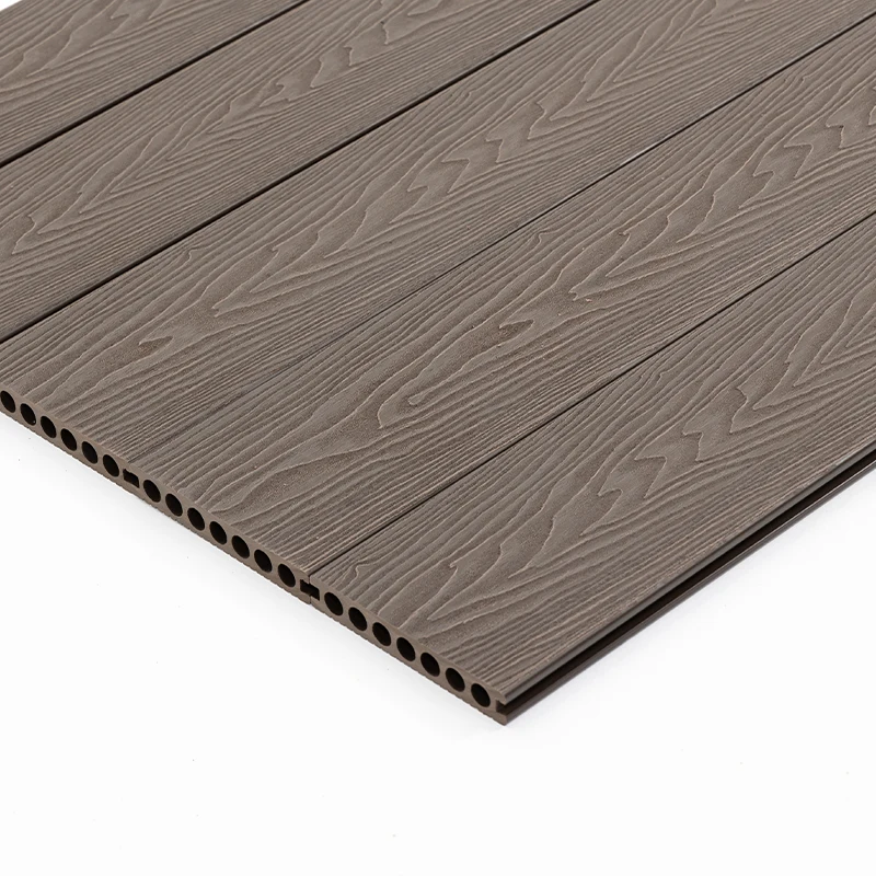 2024 New Style 3D Embossing Normal european sun-proof outdoor exterior High Performance heat-mitigating solid wpc decking panel