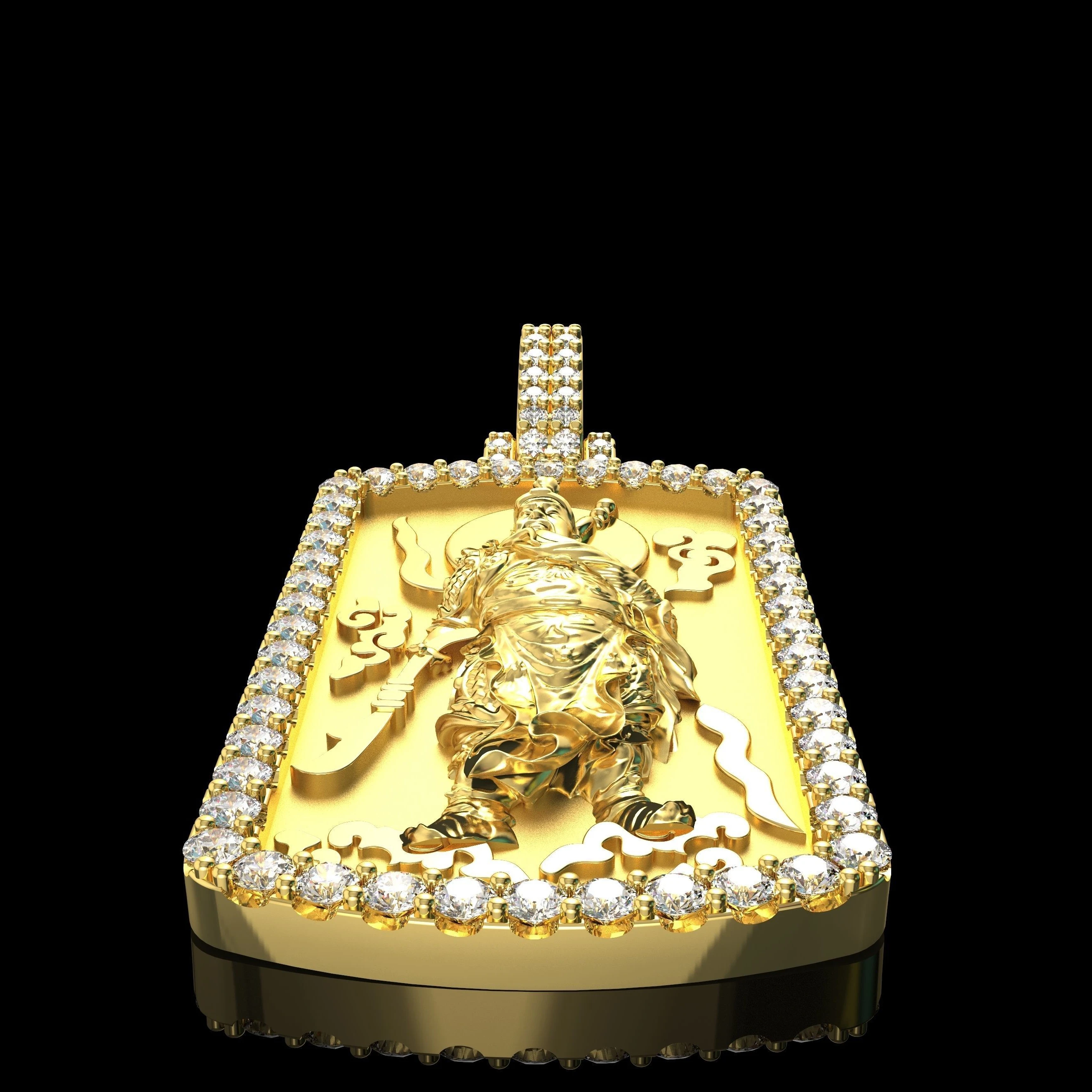 Guan Gong Guanyin Sailing Boat Exhibition Grand Men Pendant Hiphop Jewelry