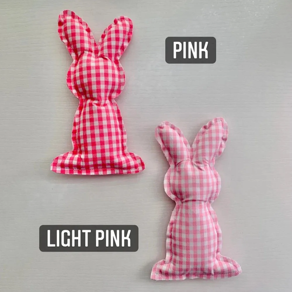 Wholesale Sublimation Gingham Easter Home Decor Easter Basket Bunny Checkered Cute Bunny