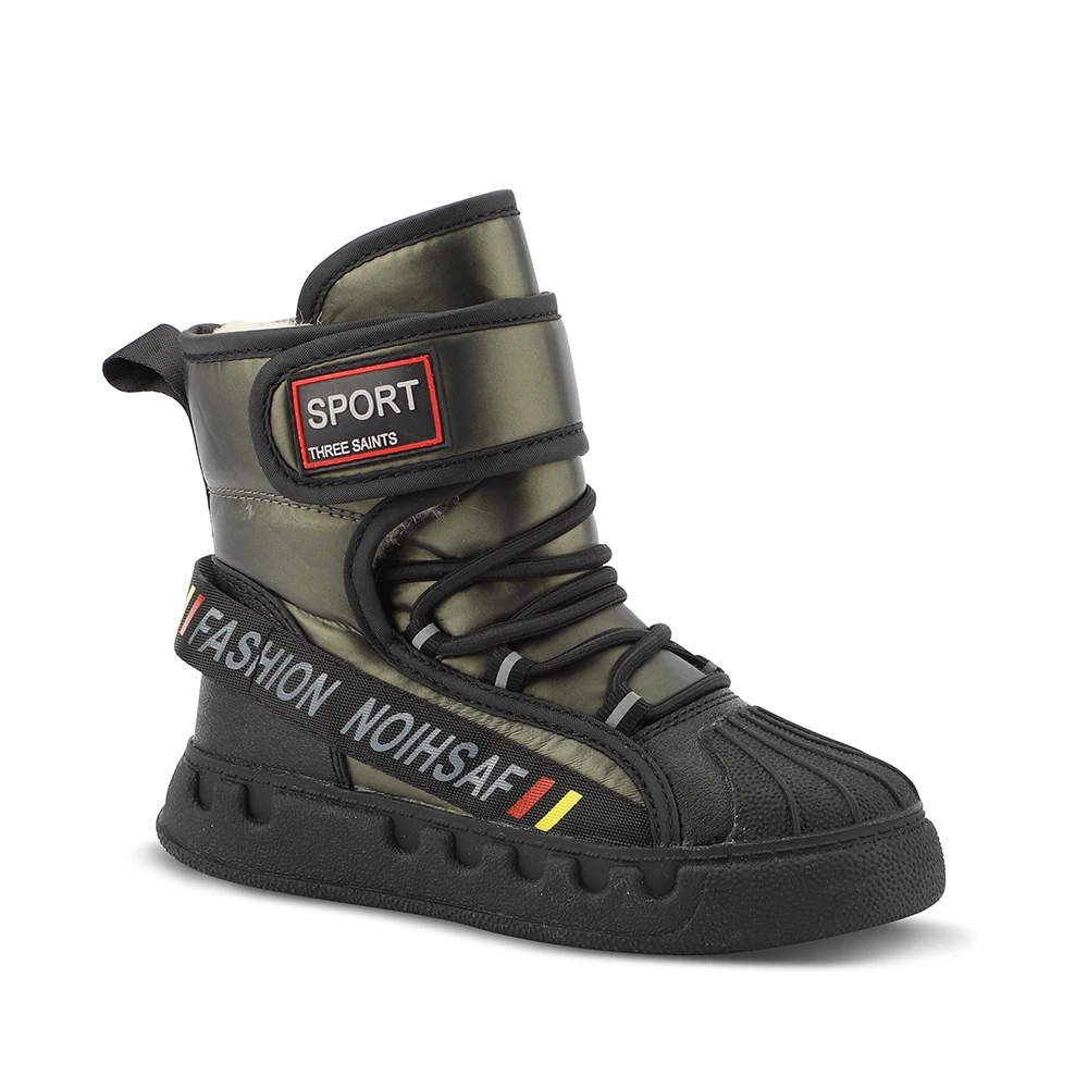 
Winter fur lined warm umbrella fabric waterproof child boot winter 