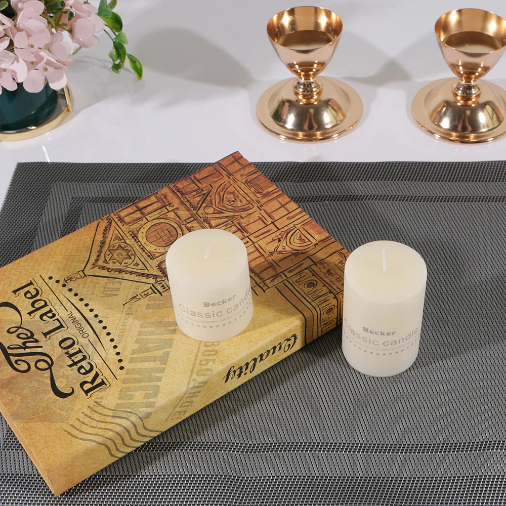 Ivory White Pillar Wax Tearless Candle High Pillar Candles Hotel Wedding Cylindrical Candle Home Decor Wedding Festival