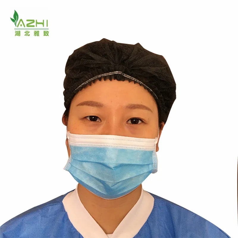 Non-woven  Bouffant Cap for Industrial Use clip cap for Food Service with single/double elastic Bulk Purchase hair net