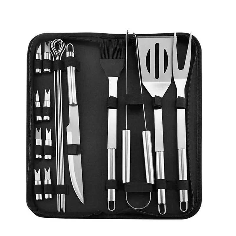 Barbecue accessories tool kit in Oxford cloth bag outdoor BBQ Barbecue Camping Cooking Storage Bag