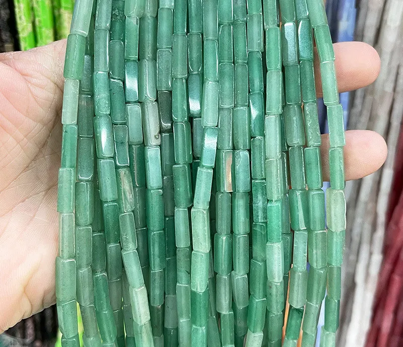 4*13mm Natural Stone Crystal Agate Rectangular DIY Square Beads For Jewelry Making