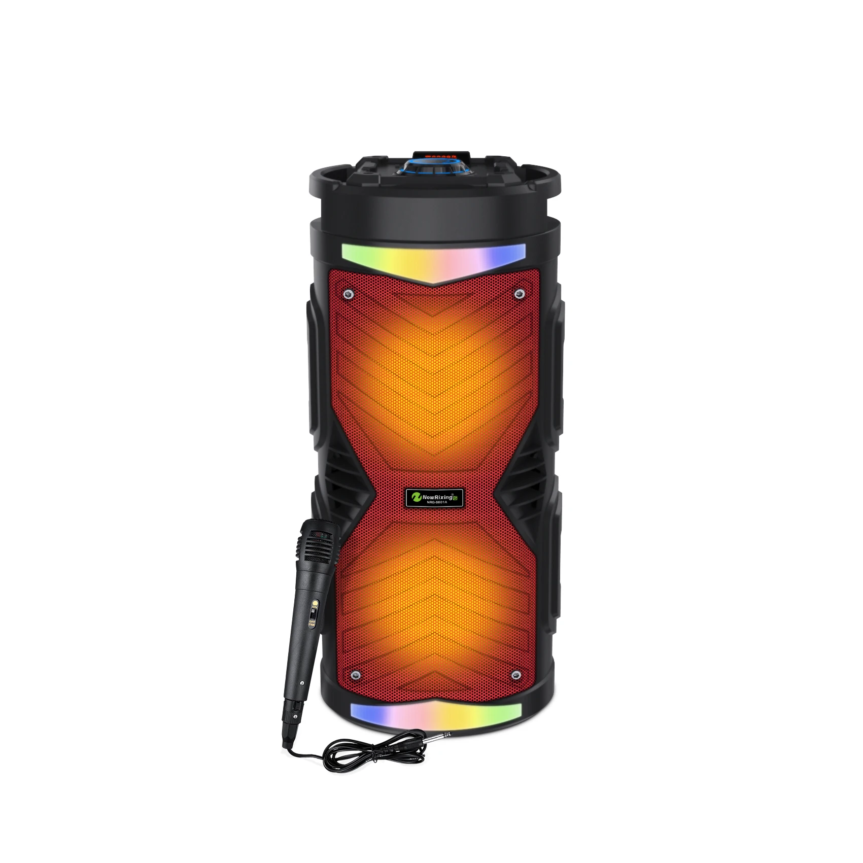 Dual 6 Inch Portable Professional Rechargeable Multifunction Wireless Boom Box With Color Led Light Bt Party Speaker