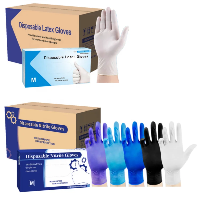 Medical Equipment Factori Black Gove Boxes Latex Free Surgical Sterile Disposable Nitrile Glove