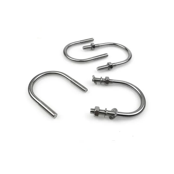 
AISI 304 round U bolt with nut and plate M16 