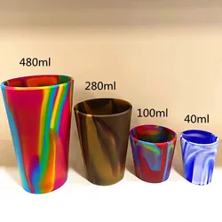 New Wine Tea Cup Custom Silicone Beer Drinking Cup BPA-Free Unbreakable Silicone Cup with Lids and Straws