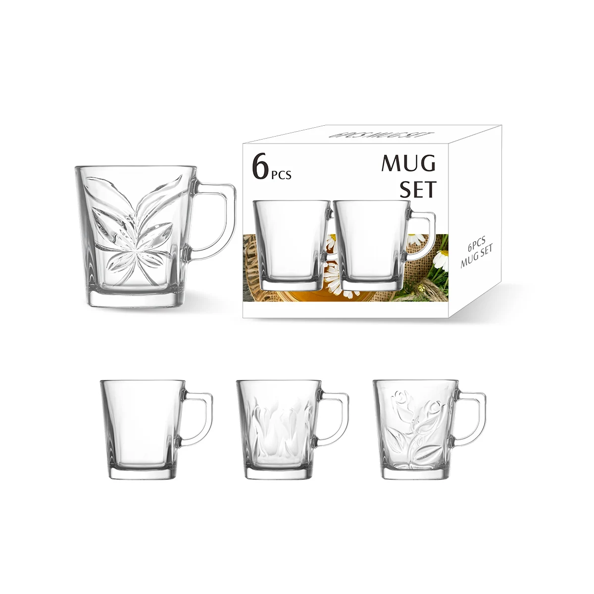 JINGHUANG  wholesale 300ml 500ml 750ml 1 liter Customize Unbreakable Lead-free Glass Beer Mugs with Handles