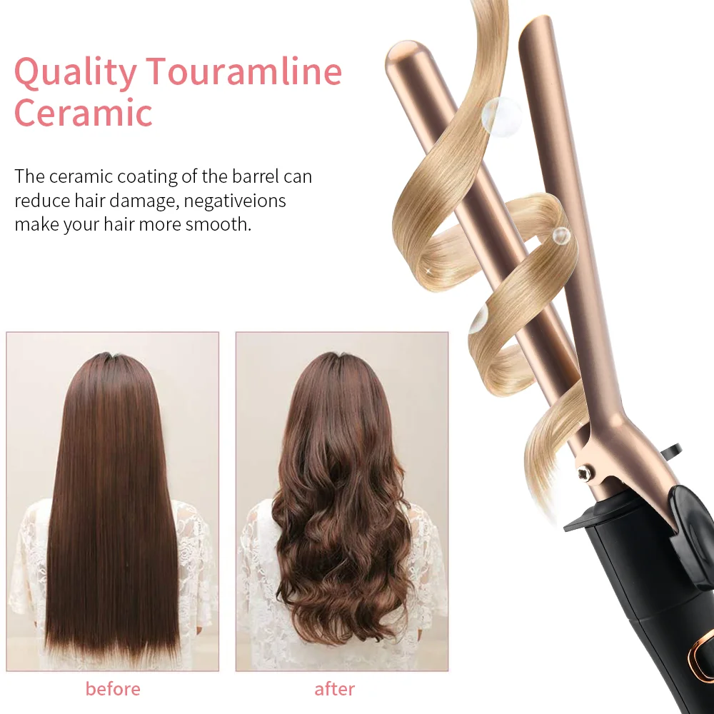 Pritech 5 In 1 Ceramic Coating Barrel Temperature Control Lcd Display New Hair Curler Machine