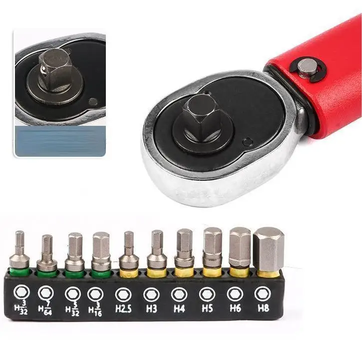 Latest Design Color 23 pcs Torque Wrench Bit Socket Set 1/4' 2-24nm Bike Repair Tool Kit Hand Tool Box