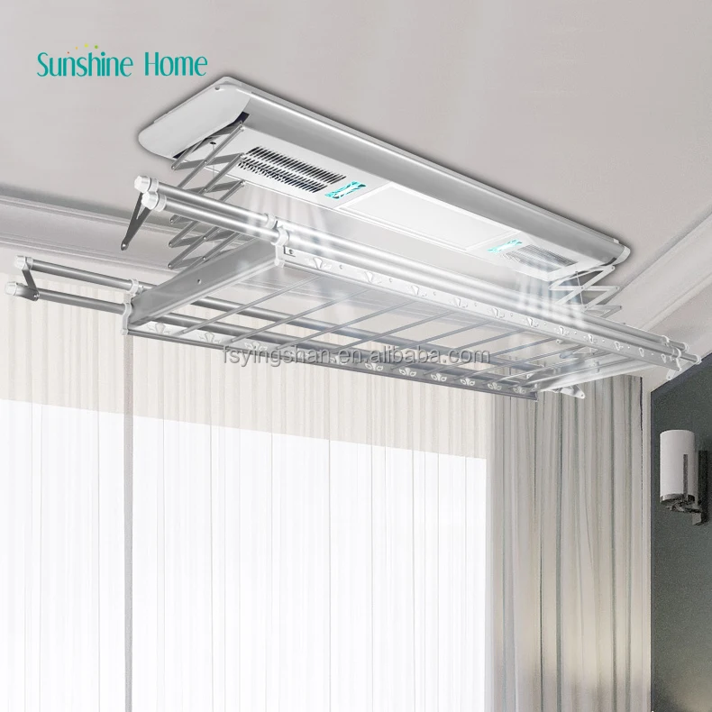 Multifunctional Remote Controlled Clothes Airer Motorized Electric Ceiling mounted  drying rack Clothes Heated Hanger