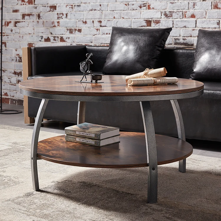 WESOME High quality luxury coffee table modern design metal MDF round side tables coffee table for living room furniture