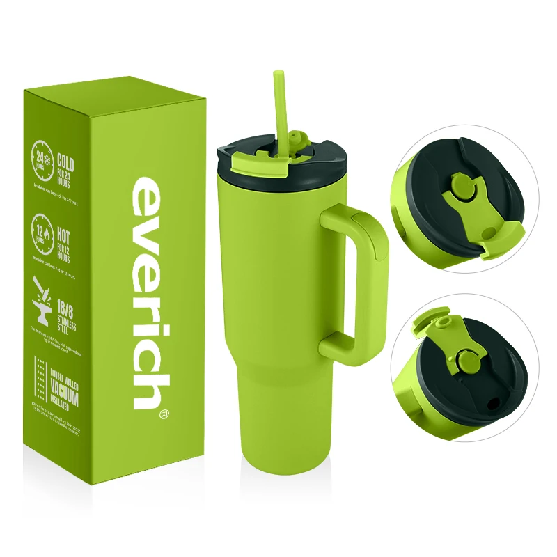 2024 New Everich  Latest Beer Cups Blank 40oz Stainless Steel Vacuum Insulated Tumbler with handle Travel Mug for Pet Lovers