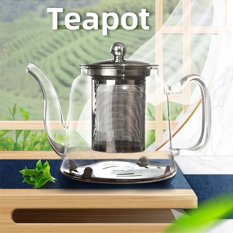 Jiaying custom made water boiler glass kettle kitchen tea pot with strainer