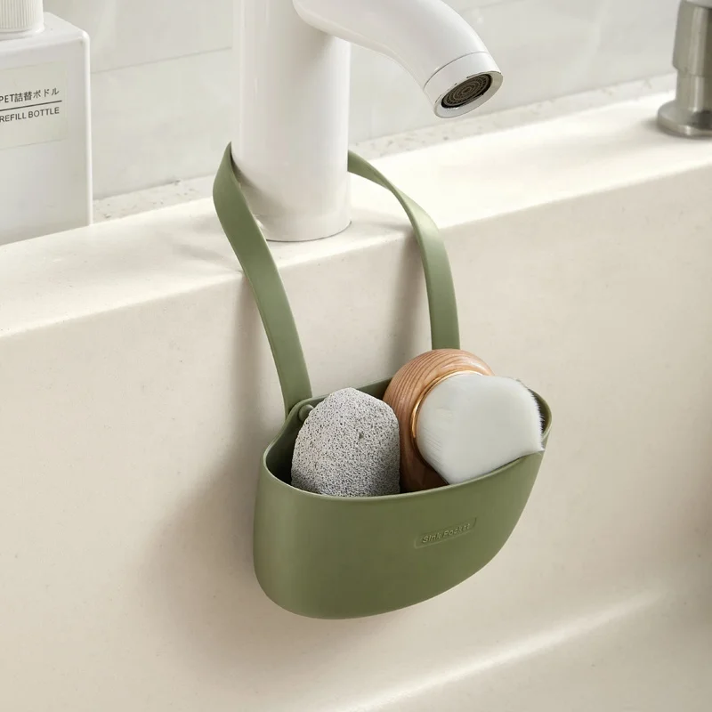 Household Environment Friendly Soft Silicone Drain Basket Soap Practical Storage Box Kitchen Sink Hanging Drain Strainer