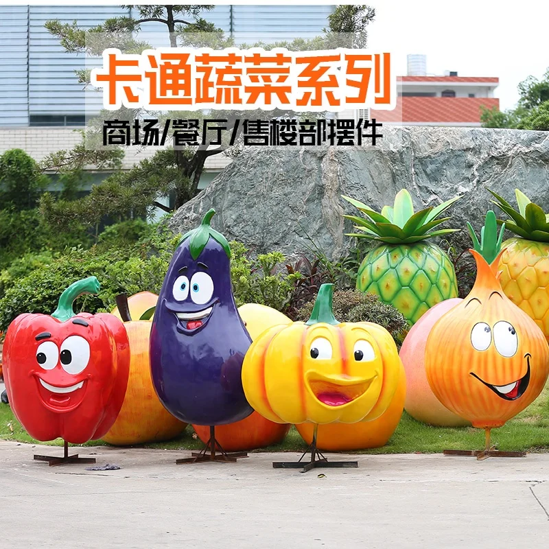 High Quality Hand Crafted Large Size Fiberglass Customized Vegetable Fruit Sculpture For Outdoor Park Decoration