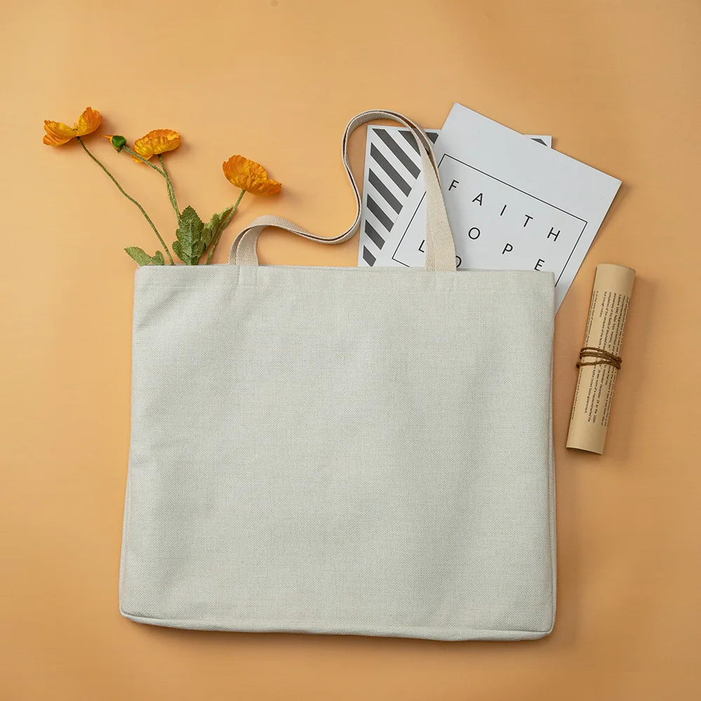 AGH High-quantity cotton and linen sublimation blank Tote Bag Shopping Bag for sublimation